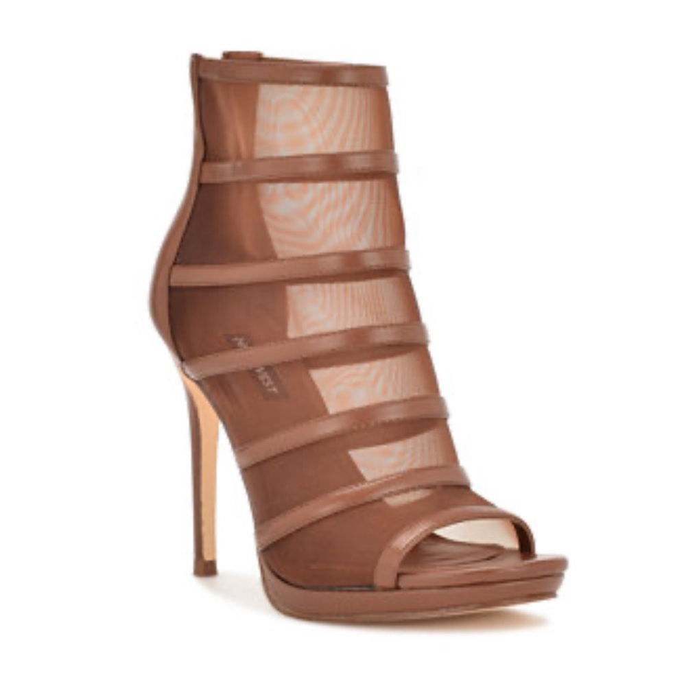 Nine West
Women's Larang Peep Toe Stiletto Dress Booties
Size 5.5
Cognac brown